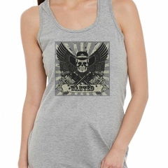 Musculosa Deportiva Wanted Sheriff Guns Skull Flowers - comprar online