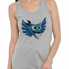 Musculosa Deportiva Owl Buho Lechuza Azul Blue Dibujo Art - comprar online