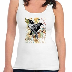 Musculosa Deportiva Cuervos Arboles Arte Dibujo