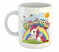 Taza Owl Buho Lechuza Pony Unicornio Dibujo #1