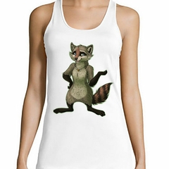 Musculosa Deportiva Procyon Mapache Raccoon Diseño Dibujo