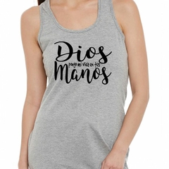 Musculosa Deportiva Dios Pongo Mi Vida En Tus Manos