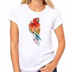 Remera Loro Dibujo Watercolor Art - TiendaCubik