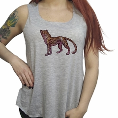 Musculosa Cheetah Posando Dibujo Art