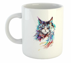 Taza Gato Persa Pintura Acuarela