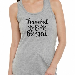 Musculosa Deportiva Thankful &amp; Blessed Agradecido Y