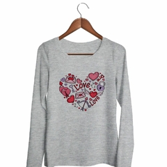 Remera Manga Larga Corazon Amor Love Llave Alas Flecha - comprar online