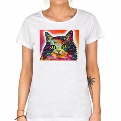 Remera Gato Dibujo Pintura Colores Art en internet