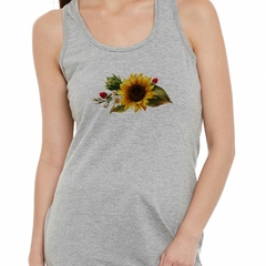 Musculosa Deportiva Girasol Flores Amarillo Hojas