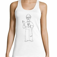 Musculosa Deportiva Papa Francisco Religion Catolica Dibujo #4