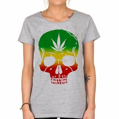 Remera Reggae Calavera Cannabis Hoja Musica - tienda online