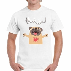 Remera Pug Thank You Amor Corazon - TiendaCubik