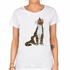 Remera Gato Curioso Dibujo Art - tienda online