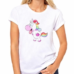 Remera Unicornio Feliz Sacando La Lengua - tienda online