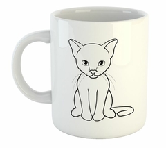 Taza Gato Sentado Vector