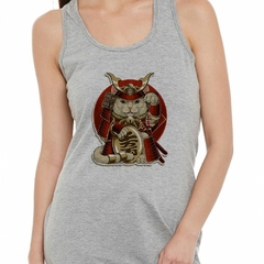 Musculosa Deportiva Gato Cat Zamurai Rojo Casco Espada - comprar online