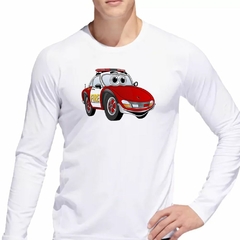 Remera Manga Larga Auto Animado Bombero Fuego