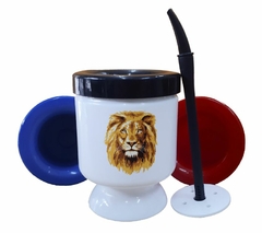 Mate Leon Con Rayos Pintura Art - comprar online