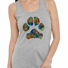 Musculosa Deportiva Perro Huella Colores Art