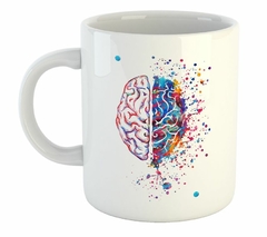 Taza Cerebro Watercolor Art Color