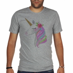 Remera Unicornio De Perfil Colores Flores M1 - TiendaCubik