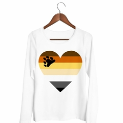 Remera Manga Larga Corazon Bandera Oso Gay Garra