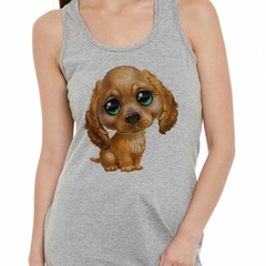 Musculosa Deportiva Dog Perro Cocker Ojitos Tierno Dibujo Art - comprar online