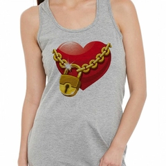 Musculosa Deportiva Lock Heart Red Candado Corazon Diseño