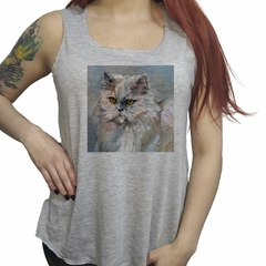 Musculosa Gato Persa Pintura Art M3