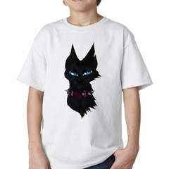 Remera Gato Negro Ojos Celestes Dibujo Art - tienda online