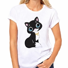 Remera Gato Tierno Ilustracion - TiendaCubik