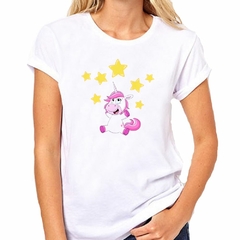 Remera Unicornio Feliz Con Estrellas