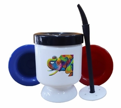 Mate Elefante Colores Estilo Watercolor