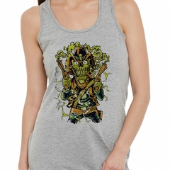 Musculosa Deportiva Skull Smoke With Guns Warrior War