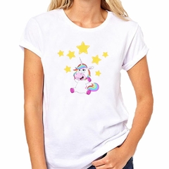 Remera Unicornio Feliz Con Estrellas M2 - comprar online