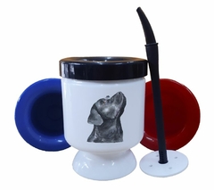 Mate Perro Labrador Chocolate Pintura