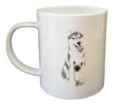 Taza Husky Siberiano Con Un Gatito - comprar online