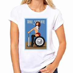 Remera Mujer Inflando Rueda Tire Service - tienda online