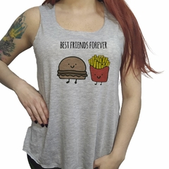 Musculosa Best Friends Hamburguesa Y Papas