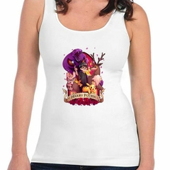 Musculosa Deportiva Harry Potter Flores Varita Lechuza