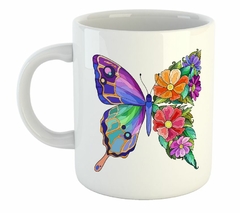 Taza Mariposa Color Flores