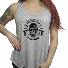 Musculosa Carpintero Leñador Cortar Leña Calavera