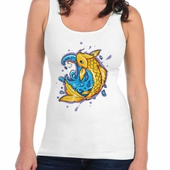 Musculosa Deportiva Pez Nadando En Agua Dibujo Art