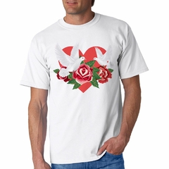 Remera San Valentine Palomas Doves Rosa Corazon - comprar online