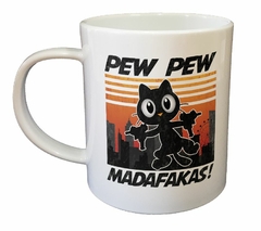 Taza Pew Pew Madafakas Cat Black Arma - comprar online