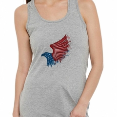 Musculosa Deportiva Aguila Bandera Estrellas Azul Rojo Eu