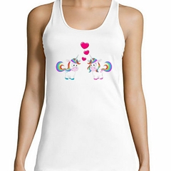 Musculosa Deportiva Unicornios Enamorados Love Corazon M2