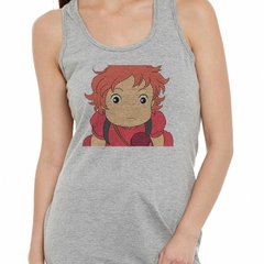 Musculosa Deportiva Ponyo Dibujo Animado Film Rosa