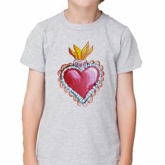 Remera Corazon Dibujo En Llamas - comprar online