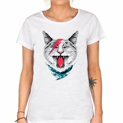 Remera Gato Cat Rock Rock Bowie Art - comprar online